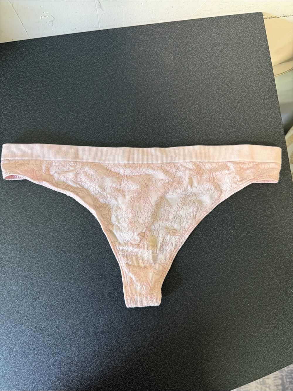 Victoria's Secret Light Pink Floral Lace Bikini Panty